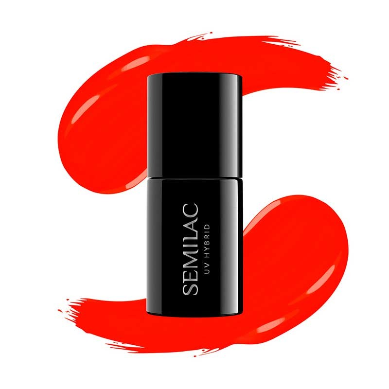 Verniz gel Semilac - 567 Neon Red Orange - 7 ml.